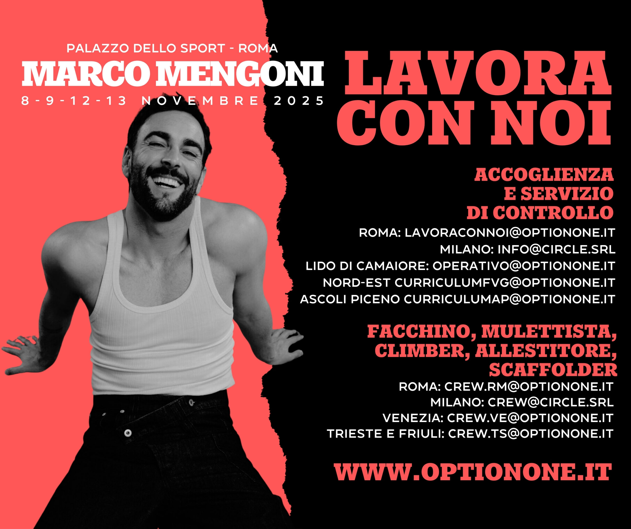 Read more about the article 🎤 MARCO MENGONI LIVE – NOVEMBER 8, 9, 12, 13 2025 | PALAZZO DELLO SPORT – ROME 🎤